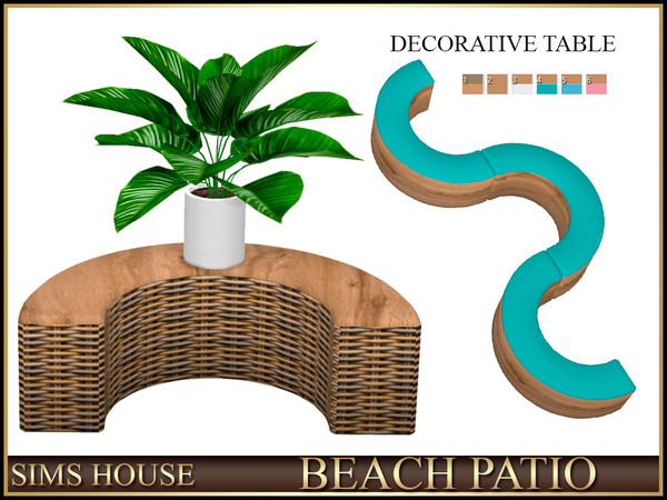 Sims 4 — Sims House DECORATIVE TABLE | BEACH PATIO by Sims_House — BEACH PATIO