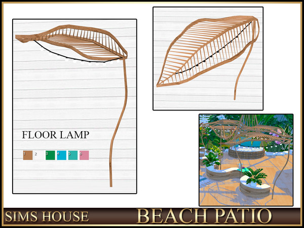 Sims 4 — Sims House LEAF FLOOR LAMP | BEACH PATIO by Sims_House — BEACH PATIO