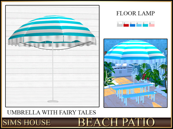 Sims 4 — Sims House UMBRELLA WITH FAIRY TALES | BEACH PATIO by Sims_House — BEACH PATIO