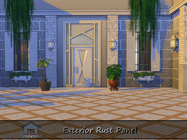 Sims 4 — Exterior Rust Panel 3 by Emerald — Exterior Rust Panel will bring understated luxury to modern outdoor spaces.