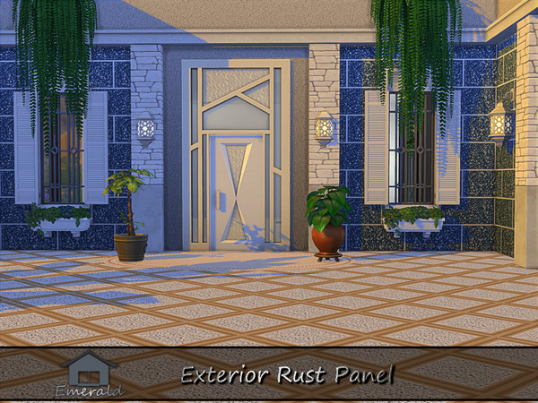 Sims 4 — Exterior Rust Panel 4 by Emerald — Exterior Rust Panel will bring understated luxury to modern outdoor spaces.