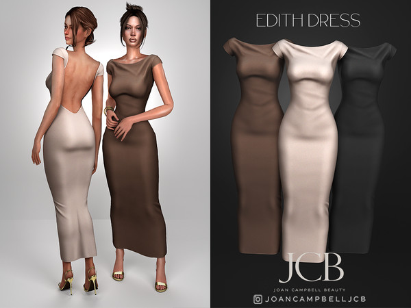 Sims 4 — EDITH DRESS by Joan_Campbell_Beauty_ — 14 swatches Custom thumbnail Original mesh