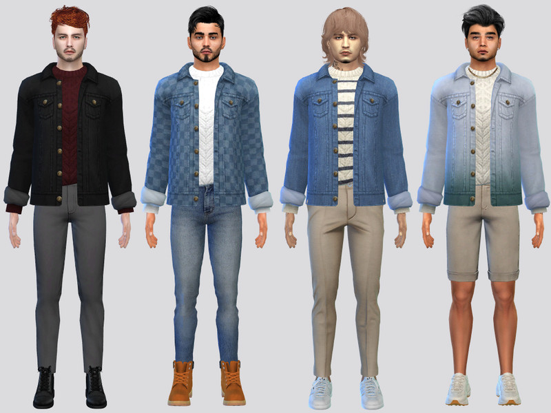 Sims 4 fall clothing CC Mock Denim Jacket by McLayneSims