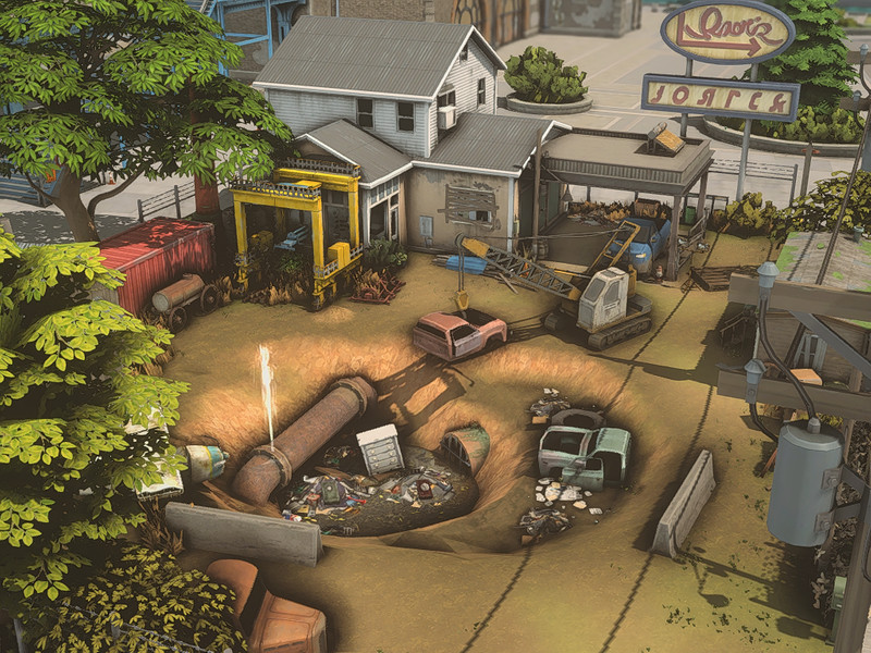 Sims 4 outdoor living and leisure CC Old Gas Station and Junk Yard - NO CC by plumbobkingdom