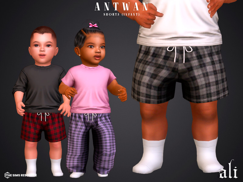 Sims 4 mens and boys beach swim and resort clothing CC ANTWAN shorts- infant by ali1