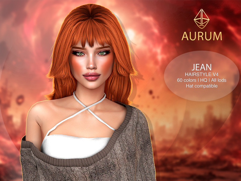 Sims 4 short and bob hairstyle CC Aurum - Jean hair style 4 by Aurum