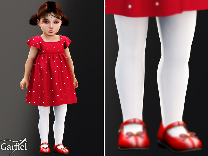 Sims 4 CC Toddler - Soft opaque tights for neat everyday layering by Garfiel