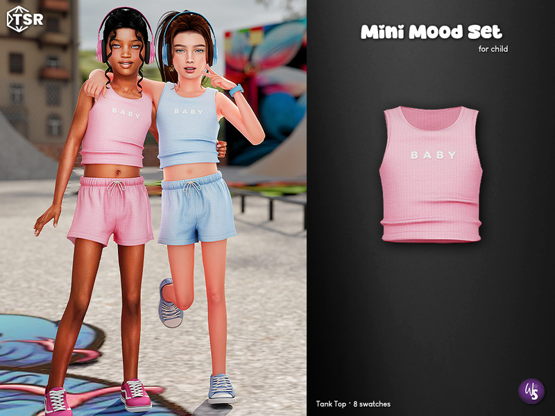 Sims 4 girls clothing CC TankTop - child by WisteriaSims