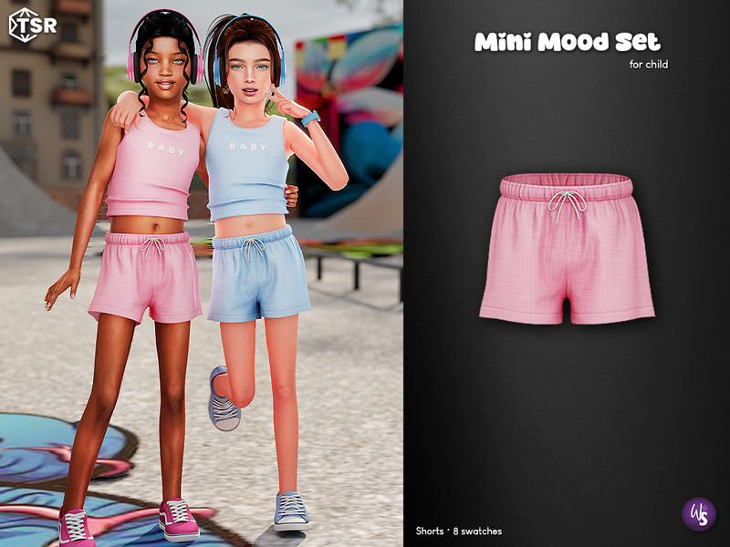 Sims 4 girls clothing CC Shorts - child by WisteriaSims