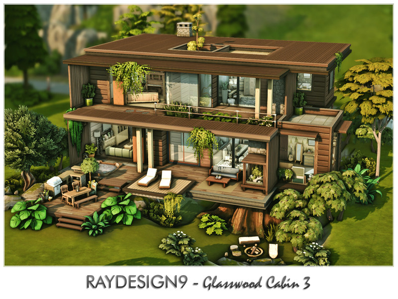 Sims 4 CC Glasswood Cabin 3 by RayDesign9
