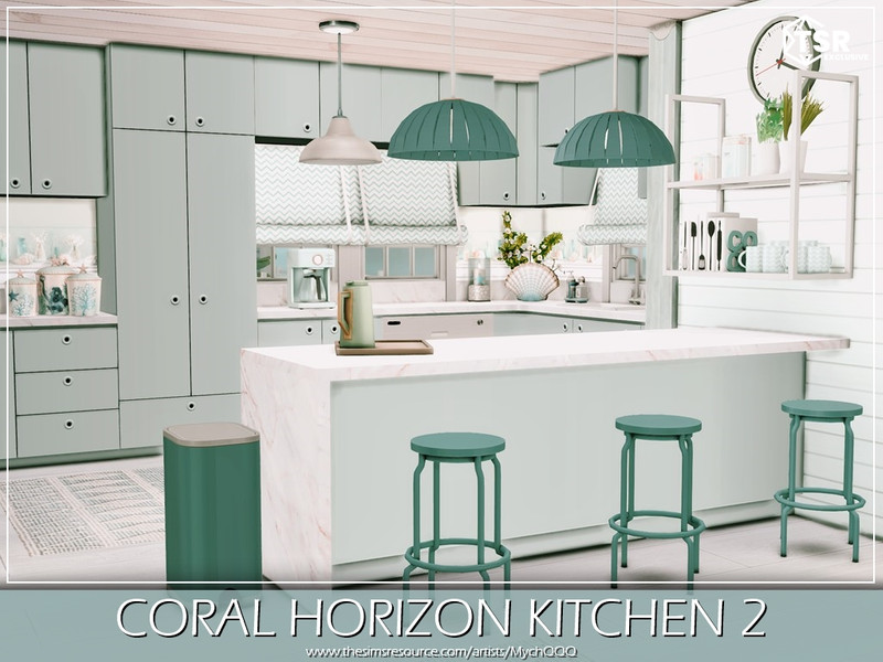 Sims 4 CC Coral Horizon Kitchen 2 by MychQQQ