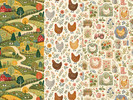 Sims 4 — Country Farmhouse Wallpaper by Surfkitten — Base game recolor wall converted into wallpaper with cute country