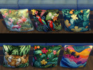 Sims 4 — Decor Pillow in Tropical Patterns by Surfkitten — Decor pillow recolored with assorted tropical patterns