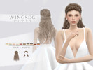 Sims 4 — WINGS HAIR-long curly hair with braid by wingssims — WINGS HAIR TS4 NL0815 (long curly hair with braid)