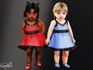 Sims 4 — Infant - Satin party dress with pearl heart detail by Garfiel — A charming infant party dress with a smooth