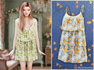 Sims 4 — Tiered floral mini dress by MysteriousOo — A breezy mini dress featuring three layered tiers and thin adjustable