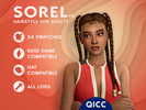Sims 4 — Sorel Hair v2 by qicc — Long braided pigtails with styled edges and beads. - Maxis Match