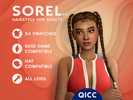 Sims 4 — Sorel Hair v3 by qicc — Long braided pigtails with styled edges and beads. - Maxis Match