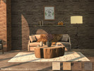 Sims 4 — Di Legno Wall 2 by Caroll912 — A 4-swatch rustic wood plank wall in various brown tones. Suitable for indoor and