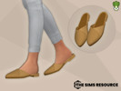 Sims 4 — Pointed Toe Flat Mules by kapakijo — Pointed toe flat mules available in 6 swatches.