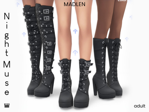 Sims 4 — [Madlen] Night Muse - Valkyrie (Boots) by Madlen — Dark, daring, and drop-dead gorgeous!