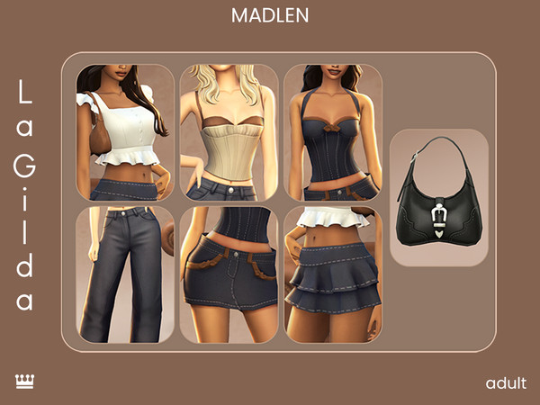 Sims 4 — [Madlen] La Gilda Ruffled Top by Madlen — La Gilda plays with structured corsets, low-rise denim, ruffled