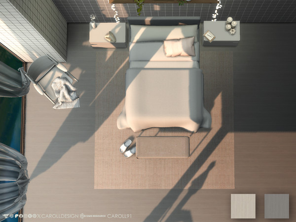 Sims 4 — Nordico Floor by Caroll912 — A 2-swatch classic wood parquet floor in neutral beige and grey tones. Suitable for