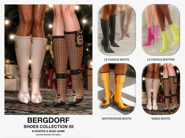 Sims 4 — Bergdorf - Essex Boots Base Game by VentaStudio — 50 Swatches