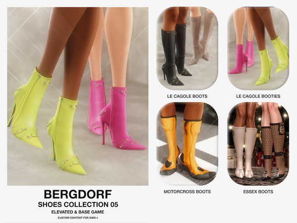 Sims 4 — Bergdorf - Le Cagole Booties by VentaStudio — 30 Swatches