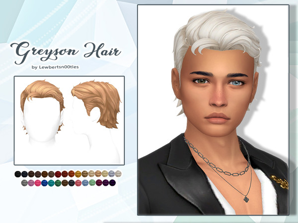 Sims 4 — Greyson Hair by Lewbertsn00tles — A wispy, mullet-style hairstyle for men. Maxis Match