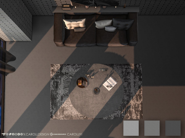 Sims 4 — Mattoni Floor by Caroll912 — A 3-swatch plain linoleum floor in greyscale tones. Suitable for indoor use,