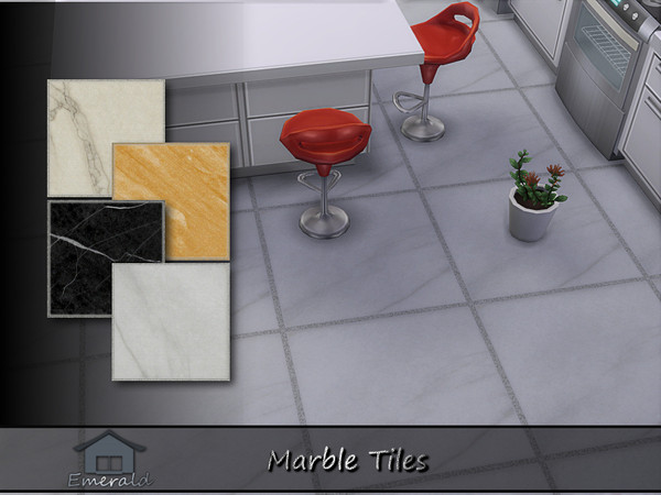 Sims 4 — Marble Tiles by Emerald — Marble tiles are a chaotic and captivating pattern that is crisscrossed by veins and