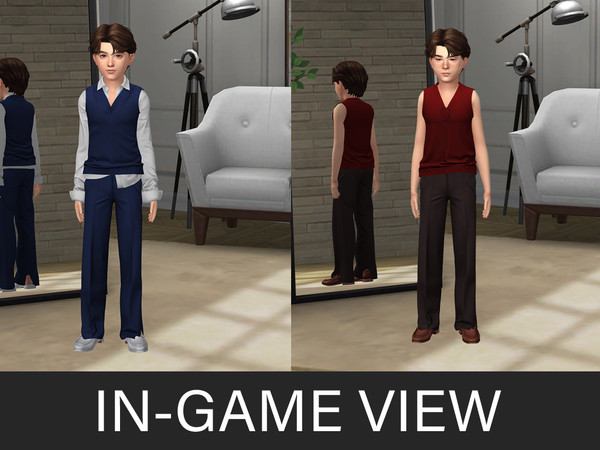 Sims 4 — By Beto - Classic (Top V2 Child Version) by Beto_ae0 — Classic, elegant, minimalist, and old-money men's attire