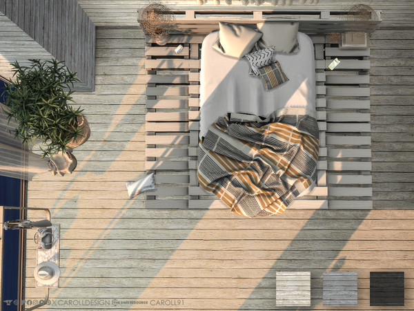 Sims 4 — Di Legno Floor by Caroll912 — A 3-swatch rustic wood plank floor in beige and grey tones. Suitable for indoor