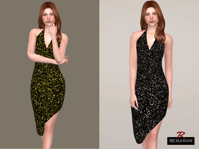 Sims 4 festive sparkle satin and party fashion CC Party Dress Womenswear by remaron