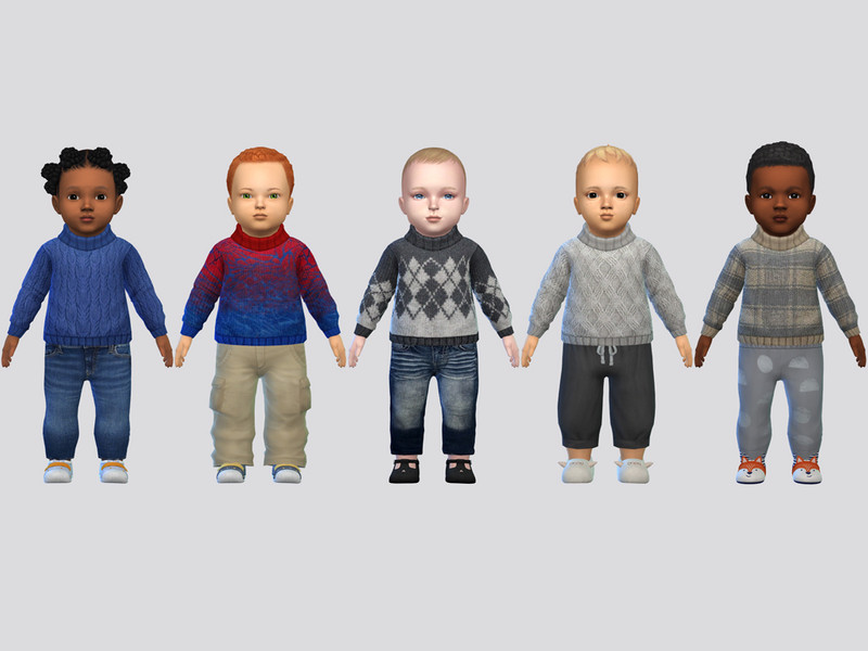 Sims 4 fall clothing CC Turtleneck Sweater Infant by McLayneSims
