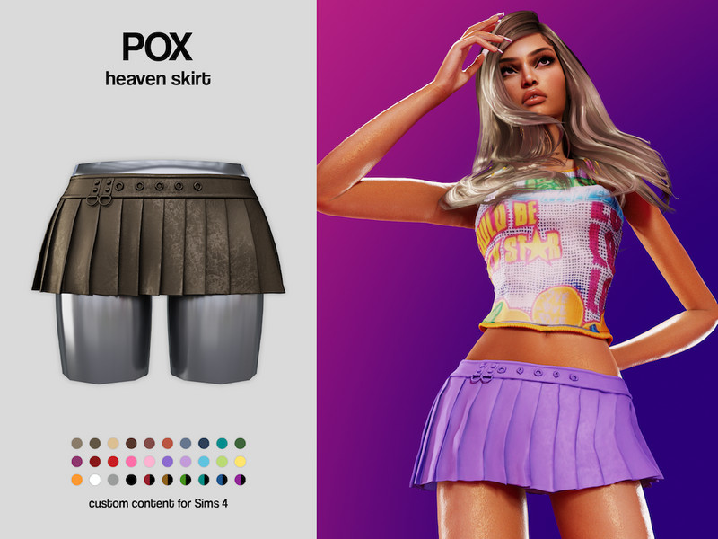Sims 4 Patreon-labeled fashion CC POX - Heaven Skirt - Patreon Exclusive by VentaStudio
