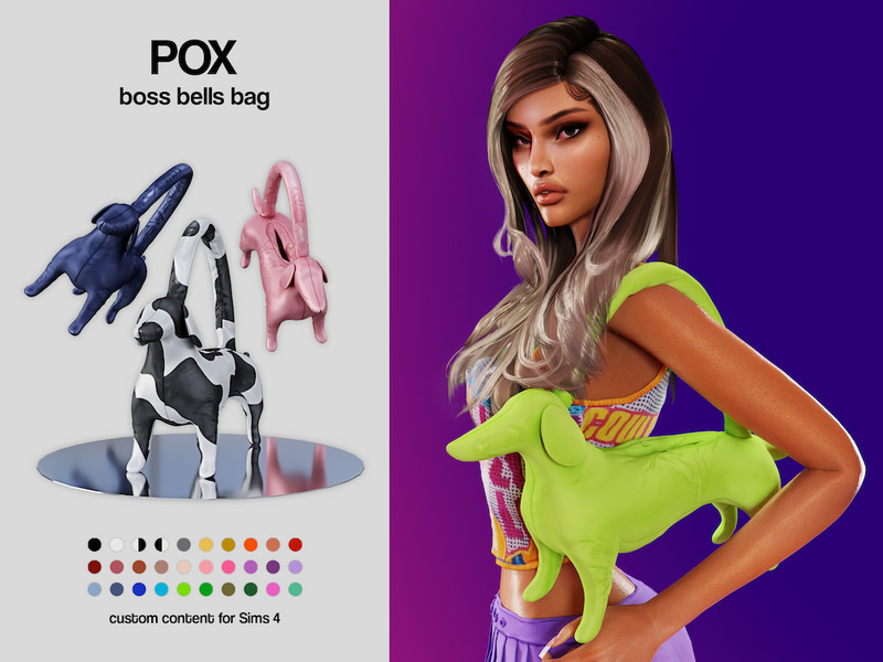 Sims 4 CC POX - Boss Bells Bag Left Shoulder by VentaStudio