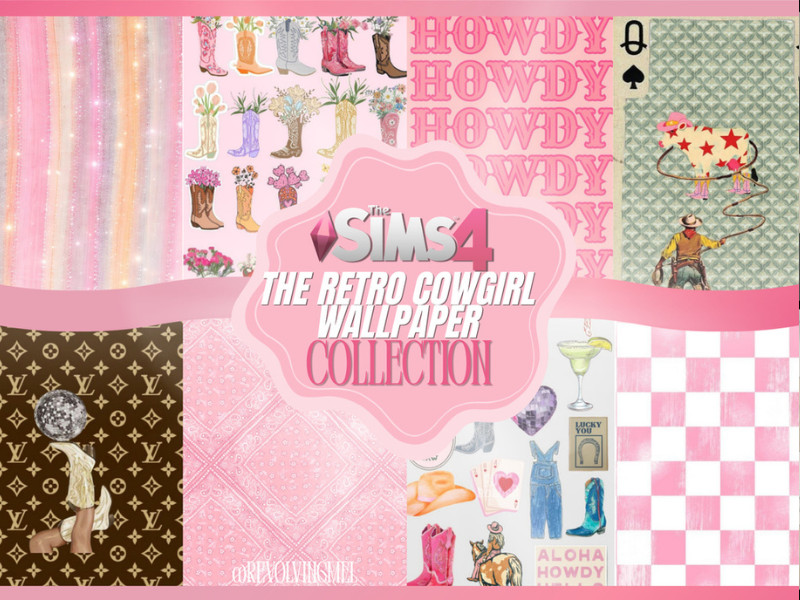 Sims 4 ranch and western custom content CC The Retro Cowgirl Collection by RevolvingMel