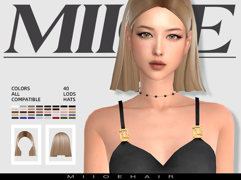 Sims 4 short cropped and unisex hairstyle CC MIIOE-Short hair by MIIOE