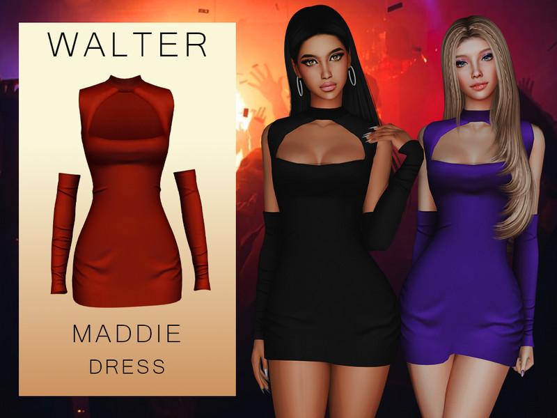 Sims 4 CC Maddie Dress by Walter_W