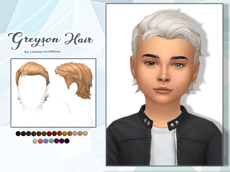 Sims 4 sculpted and creative hairstyle CC Greyson Hair - Child version by Lewbertsn00tles