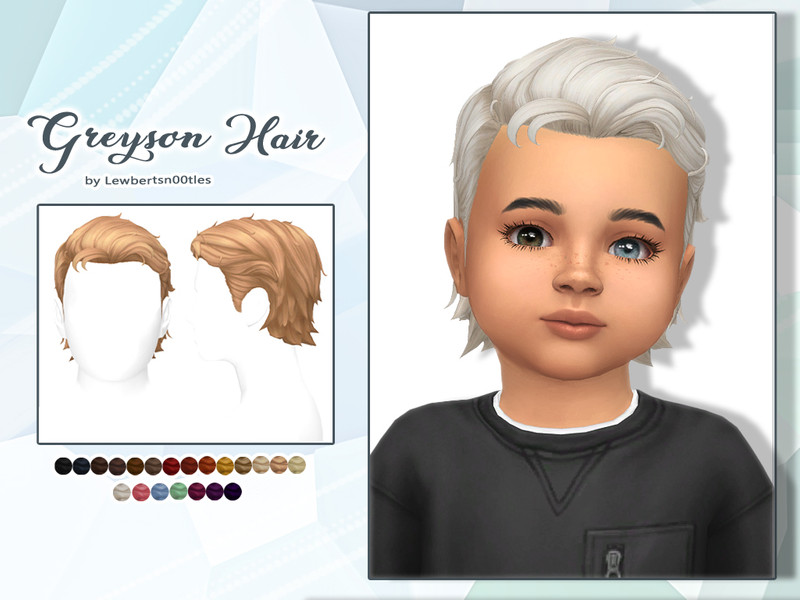 Sims 4 short cropped and unisex hairstyle CC Greyson Hair - Toddler version by Lewbertsn00tles