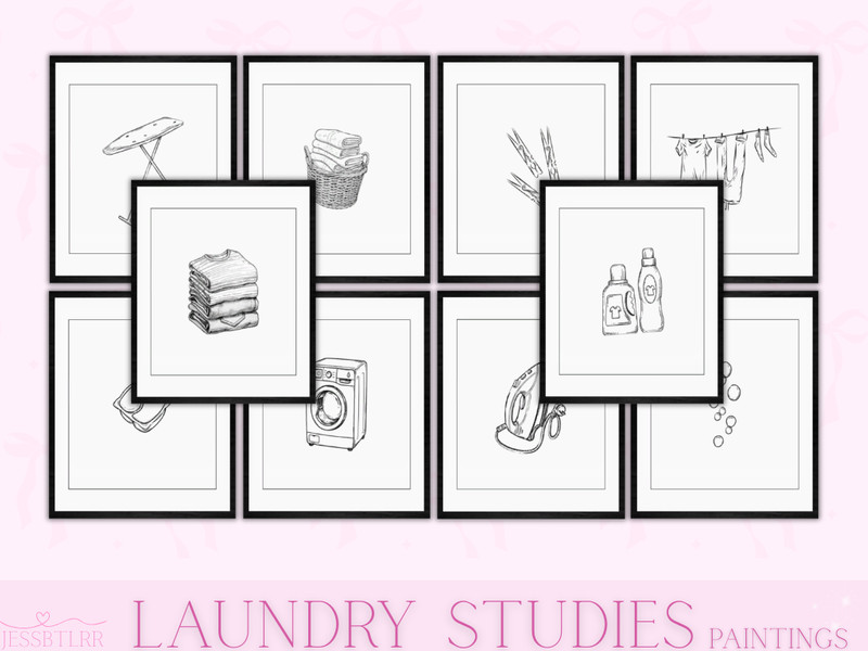 Sims 4 wall art CC Laundry Studies Paintings by jessbtlrr