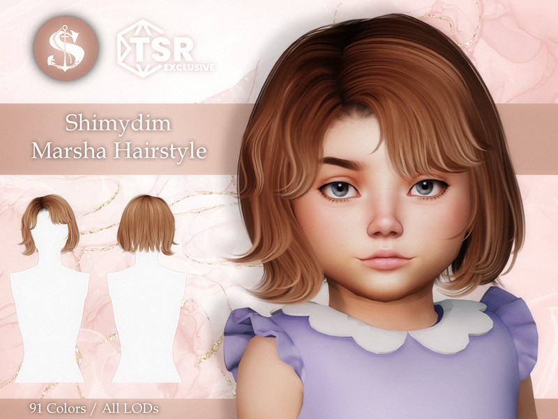 Sims 4 CC Marsha Hairstyle Toddler by Shimydimsims