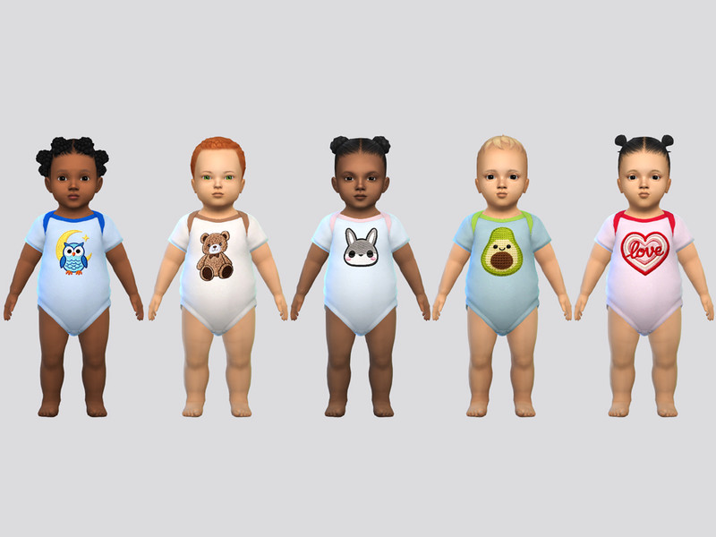 Sims 4 infant clothing and accessory CC Print Short Bodysuit Infant by McLayneSims