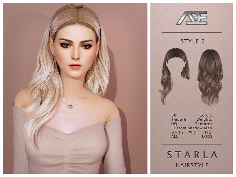 Sims 4 CC Starla Hairstyle - Style 2 by Ade_Darma