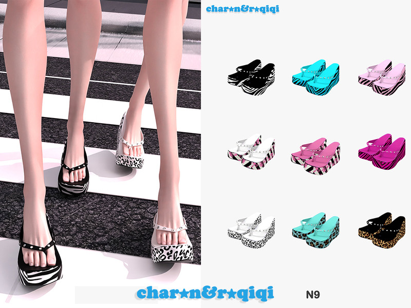 Sims 4 heel CC N9 Platform shoes by roqiqi