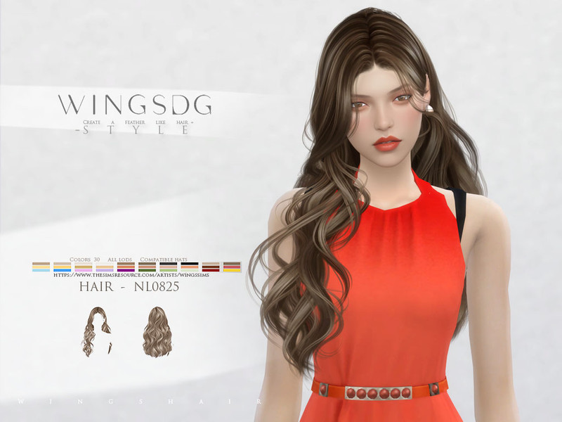 Sims 4 CC WINGS HAIR-Long curly hair by wingssims