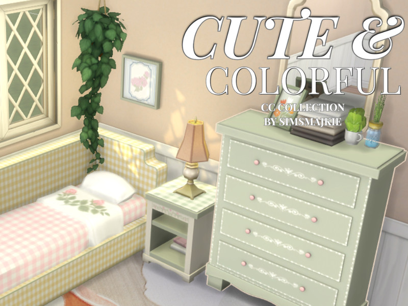 Sims 4 storage and organization custom content CC Cute Dresser V2 (Narrow) - By SimsMajkie by SimsMajkie